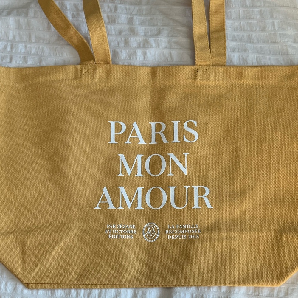 Sézane Paris Mon Amour Tote - ochre yellow